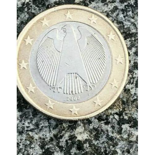 Pièce 1 Euro Allemagne Rare Frappe "F" Aigle 2002.