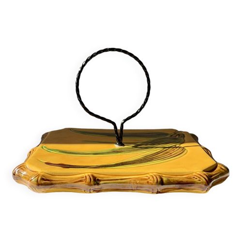 Plateau Fromage Vintage Feuille Marron Jaune Vallauris Marron
