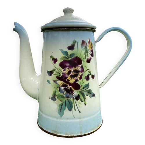 Cafetire Ancienne Japy En Tle Maille Fleurs De Pense Multicolore