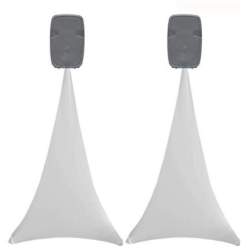 HOUSSE TREPIED ENCEINTE SPANDEX SIMPLE FACE BLANC (LOT x2)