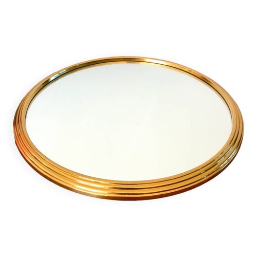 Plateau Miroir Rond En Mtal Dor Annes 5060 Dore