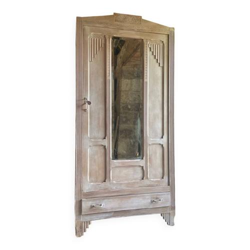 Grande Armoire Poque Art Deco Patine Lancienne Vieux Rose Rose