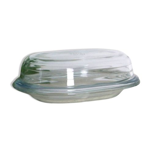 Joli Beurrier Ancien Ou Boite En Verre Pyrex Vintage Transparent