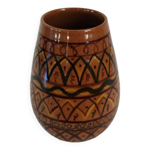 Vase Vallauris sign Georges Platon 1950 marron