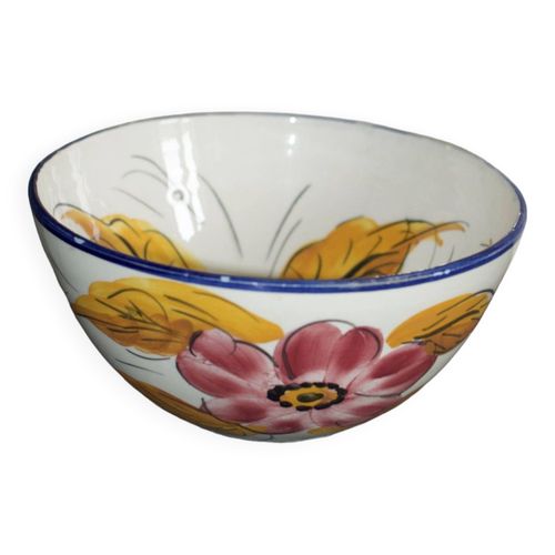 Saladier Fleurs En Cramique Italienne Multicolore