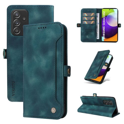 Coque Samsung Galaxy A52 4g,Etui A Rabat Pour Samsung Galaxy A52 4g,Etui Portefeuille 4 Emplacements Pour Cartes,1 Money Pocket,Coque Pour Samsung Galaxy A52 4g,Bleu