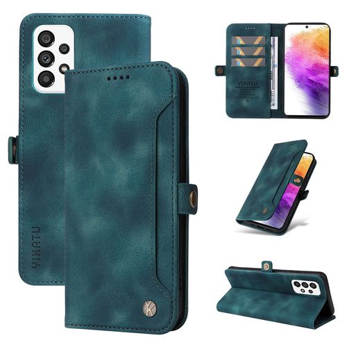 Coque Samsung Galaxy A73 5g,Etui A Rabat Pour Samsung Galaxy A73 5g,Etui Portefeuille 4 Emplacements Pour Cartes,1 Money Pocket,Coque Pour Samsung Galaxy A73 5g,Bleu