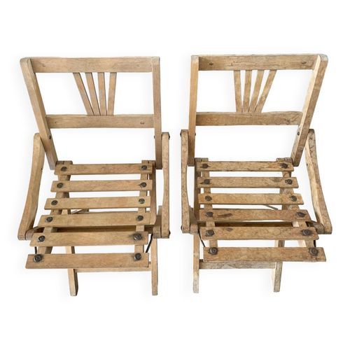 Lot 2 Chaises Pliantes Pour Enfant Annes 5060 Marron