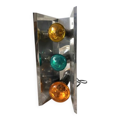 Lampe Chrome 3 Spots Rampe Disco Annes 70 Argent