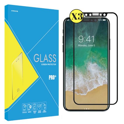Verre Trempe Pour Iphone 11 [Pack 3] Film Integral Bord Noir Vitre Protection Ecran Ultra Resistant [Phonillico©]