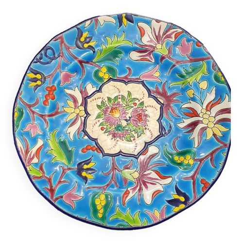 Assiette Emaux De Longwy Bleu