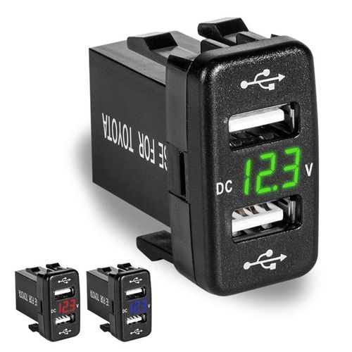 Prise Usb 12v Cc, Voltmètre, Allume-Cigare, 2 Ports, Adaptateur Électrique, Interface De Chargeur Pour Toyota