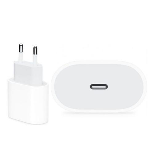 Chargeur Adaptateur Secteur Usb-C 20w Blanc Compatible Pour Iphone 14 Plus - Visiodirect -