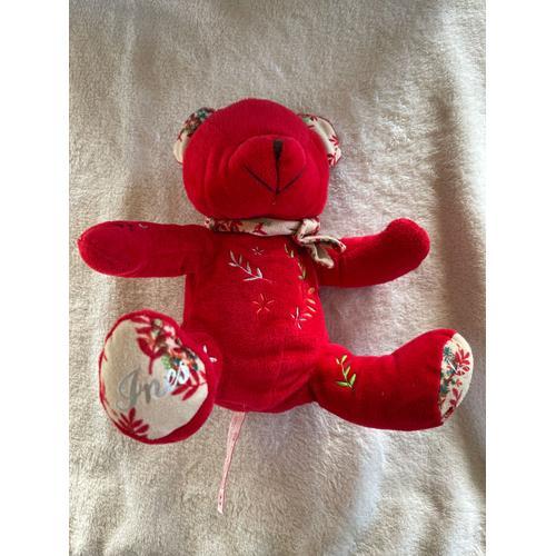 Doudou Peluche Ours Rouge Nocibe 2006 Ines