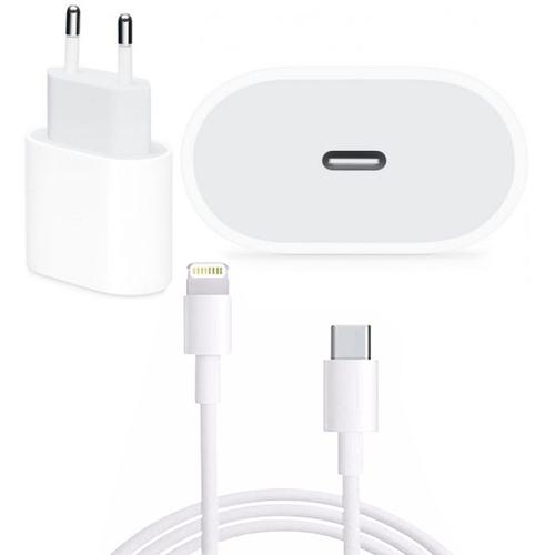 Chargeur Rapide 20w + Cable Usb-C Lightning Pour Iphone 12 - Visiodirect -