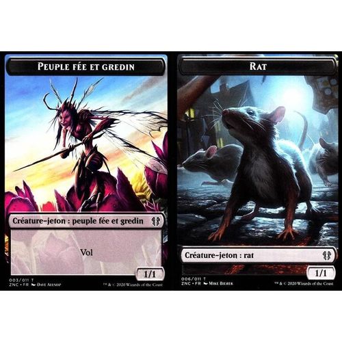 Token - Peuple Fée Et Gredin / Rat - Magic - Deck Commander Renaissance De Zendikar - Recto / Verso 3-6
