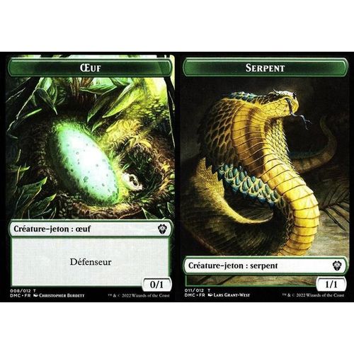 Token - Oeuf / Serpent - Magic - Deck Commander Dominaria Uni - Recto/Verso 8-11