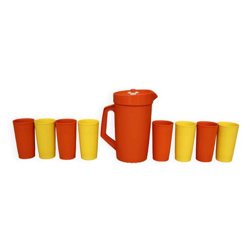 Ensemble Orangeade Tupperware Vintage Annes 70 Orange