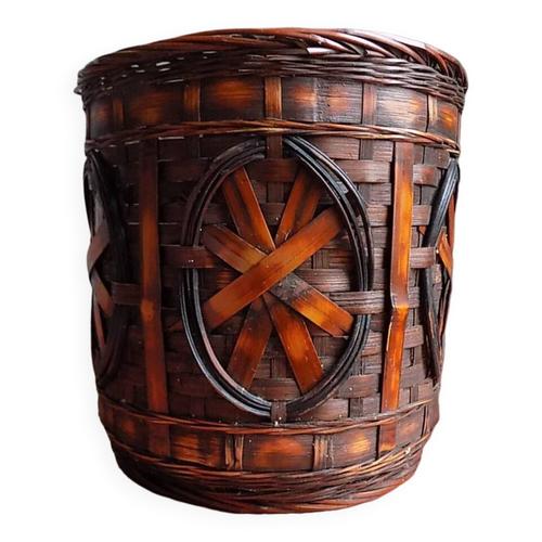 Cachepot En Rotin Marron