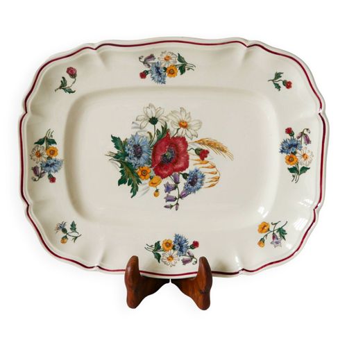 Plat Rectangulaire Digoin Sarreguemines Modle Agreste 1960 Rose