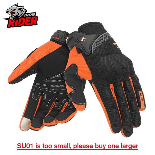 Couleur Su-01 Orange Taille L Gants De Moto En Cuir Pour Motocross, Équipement De Protection Respirant, Pour Motocross, Course D'enduro