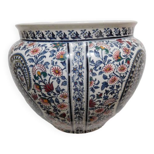 Cachepot de la faencerie de Gien multicolore