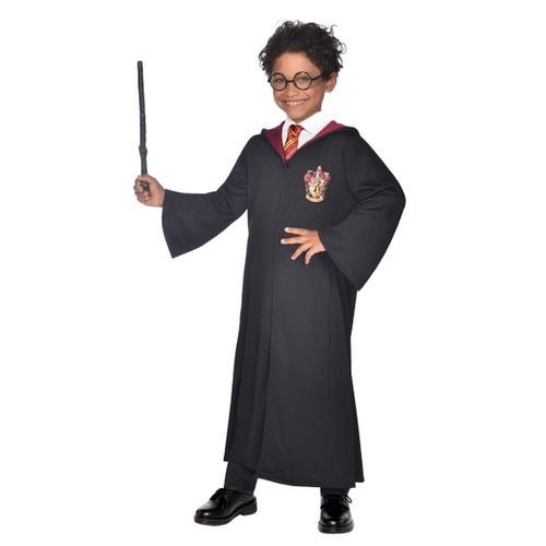 Déguisement Costume Enfant Kit Harry Potter Robe + Lunette + Baguette - Taille 6-8 Ans