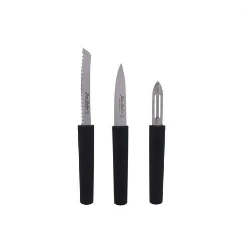 Set De 3 Pièces En Inox Eco-Responsable Office, Éplucheur, Tomate Noir