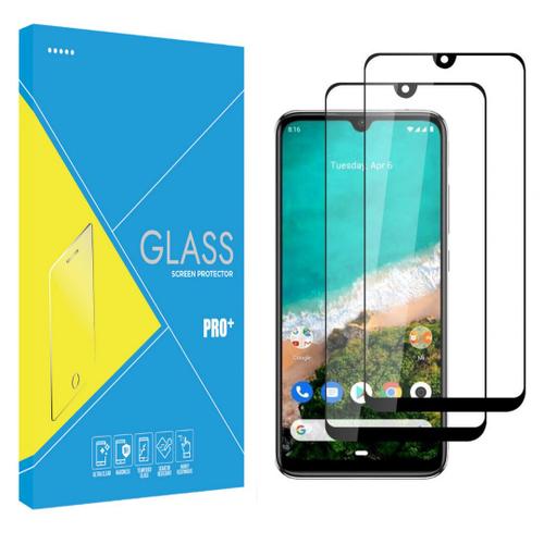 Verre Trempe Pour Xiaomi Mi A3 [Pack 2] Film Transparent Integral Bord Noir Vitre Protection Ecran [Phonillico©]