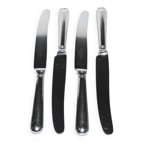 Lot De 4 Couteaux Anglais Hiram Wild Sheffield England 24cm Argent