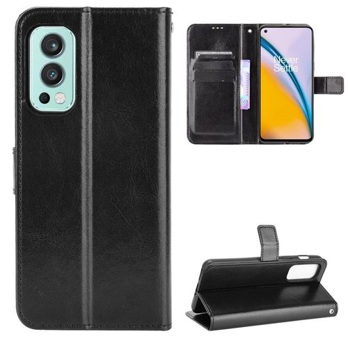 Housse Pour Oneplus Nord 2 5g - Etui Coque Pochette Portefeuille + Verre Trempe - Noir