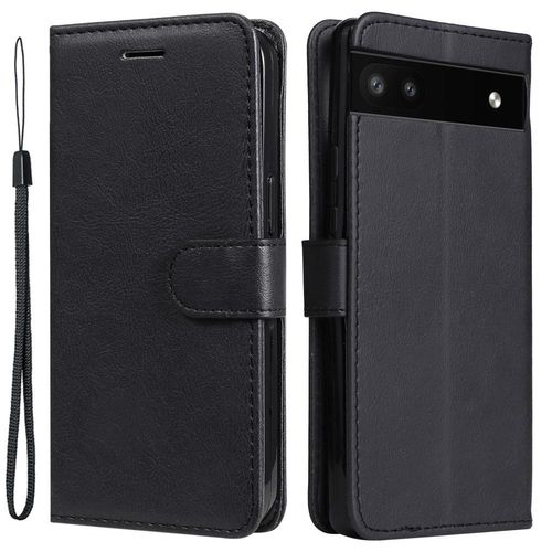 Housse Pour Google Pixel 6a 5g - Etui Coque Pochette Portefeuille + Film Ecran - Noir