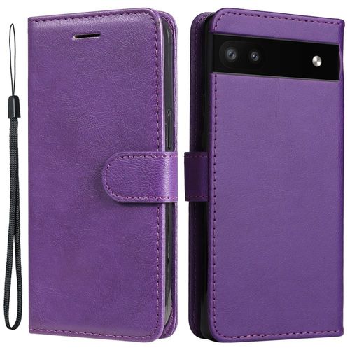 Housse Pour Google Pixel 6a 5g - Etui Coque Pochette Portefeuille + Film Ecran - Mauve