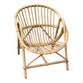 Fauteuil Coquille En Rotin Pour Enfant Bois
