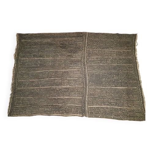 Toile Africaine Bogolan Ancienne Annes 6070 Noir