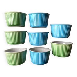 8 Ramequins Vintage Villeroy Et Boch Bleus Et Verts Bleu