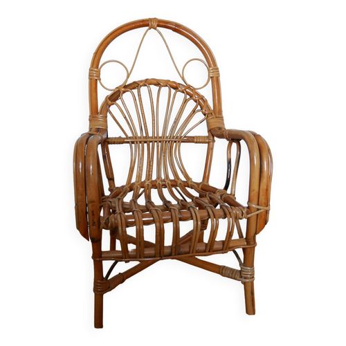 Fauteuil En Rotin Enfant Marron