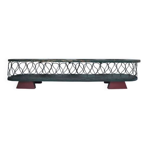Jardinire Bois Patin Mtal Vintage Vert