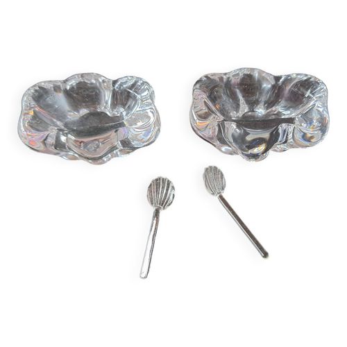 Lot De 2 Salieres Cristal Daum Transparent