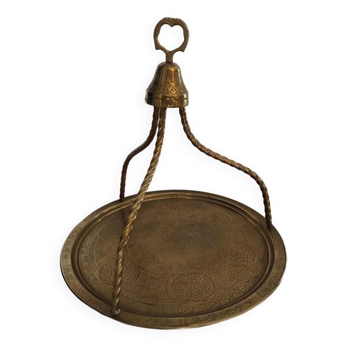 Plateau De Service Vintage Pour Cafs Turcs Dore