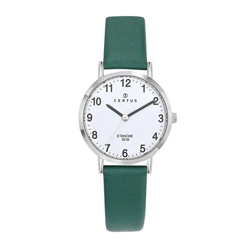 Certus Montre Femme Acier Cuir Vert 644448