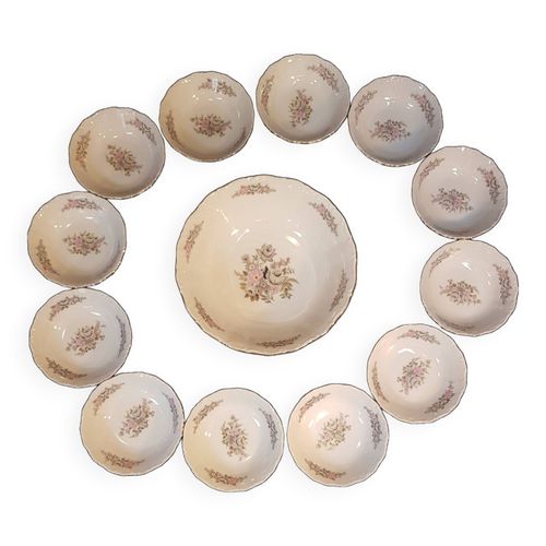 Saladier Et 12 Coupelles En Porcelaine Seltmann Weiden Blanc