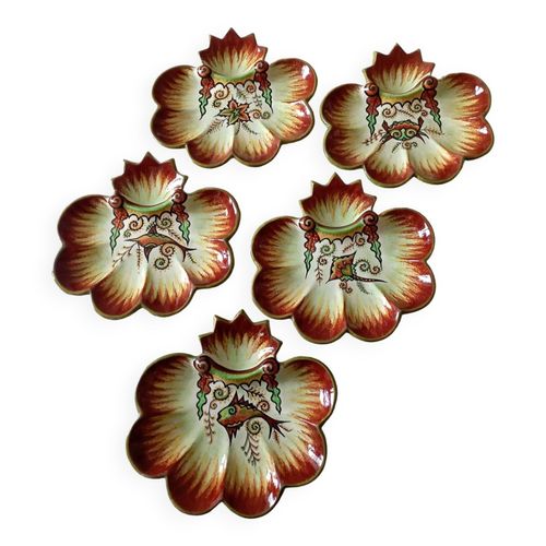Assiettes Cramique Paul Fouillen Multicolore