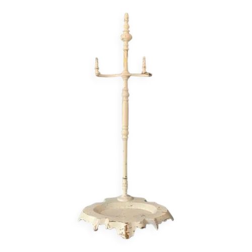 Porte parapluie en laiton et fonte Gandry Fils peint en blanc blanc