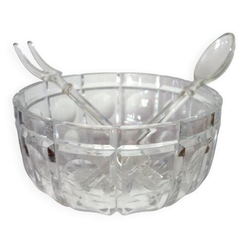 Saladier Et Couverts En Cristal Taill De Bohme Vintage Transparent