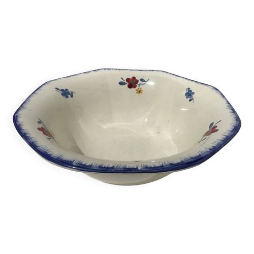 Saladier Mary Lou Digoin Octogonal Diamtre 28cm Bord Bleu Fonc Bleu