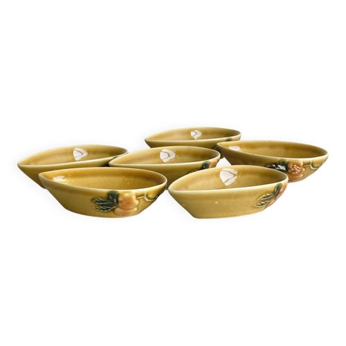 6 Avocatiers En Cramique Barbotine Colore Motif Fruits Multicolore