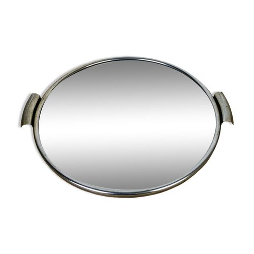 Plateau Miroir Rond Annes 50 Argent