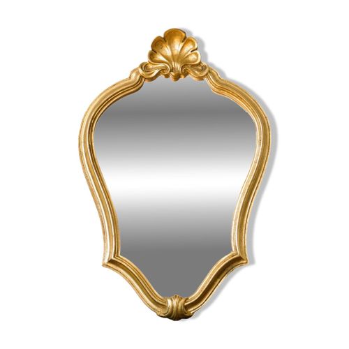 Miroir coquille dor la feuille daposor baroque dore