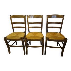 3 Chaises En Bois Signes Baumann Bois